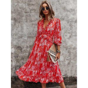 Shein Ditsy Floral Chiffon Ruffle Summer Dress | Size L | Brand New!